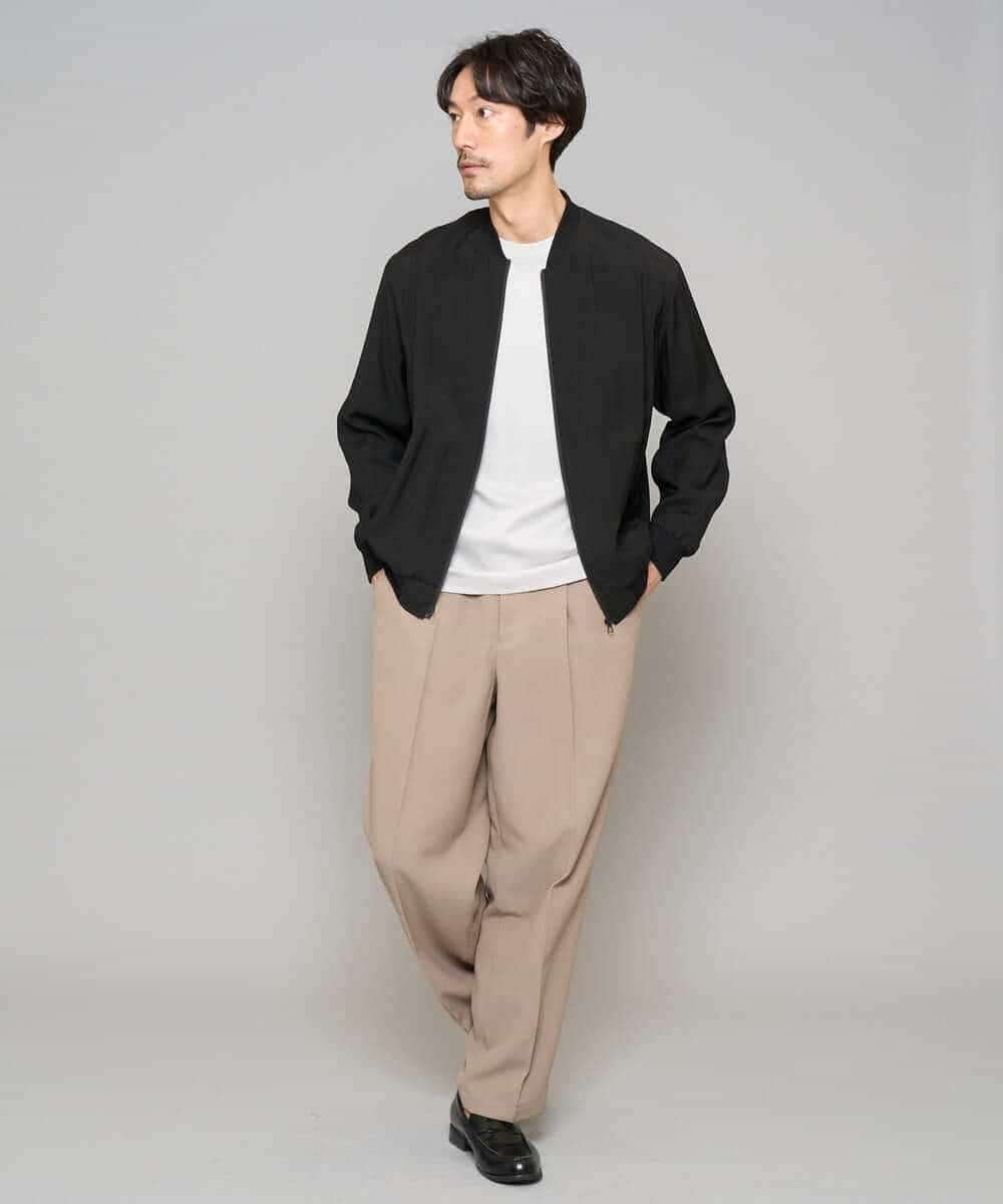 KHJGD25119 a.v.v MEN(アー・ヴェ・ヴェ) 【洗濯機で洗える】シアーリブブルゾン ブラック