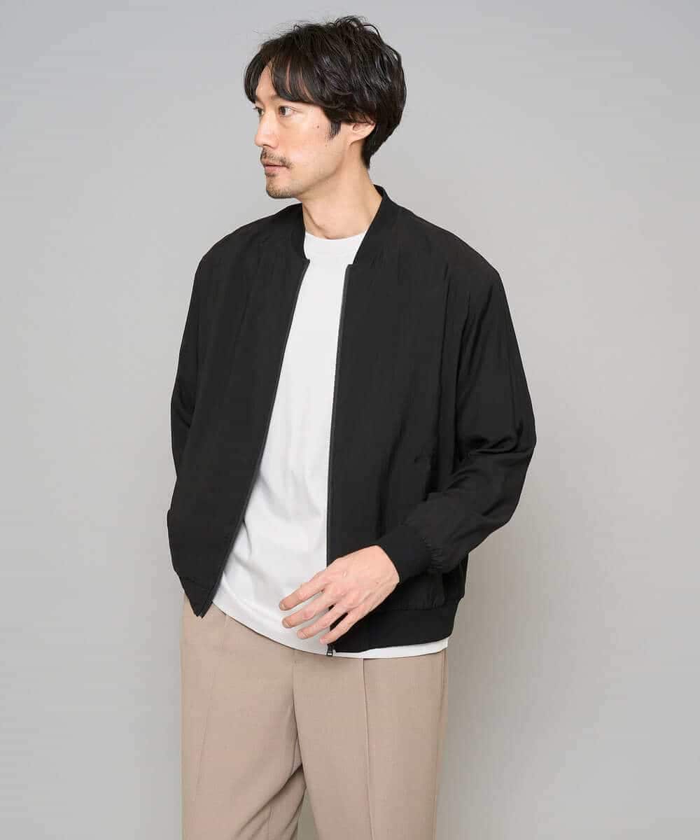 KHJGD25119 a.v.v MEN(アー・ヴェ・ヴェ) 【洗濯機で洗える】シアーリブブルゾン ブラック