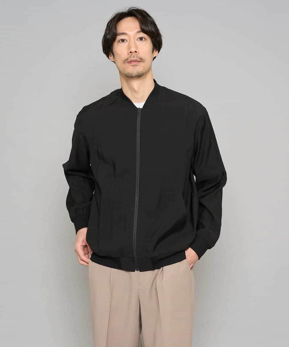 KHJGD25119 a.v.v MEN(アー・ヴェ・ヴェ) 【洗濯機で洗える】シアーリブブルゾン ブラック