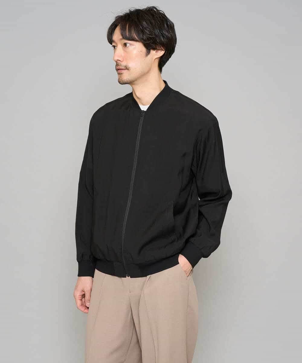 KHJGD25119 a.v.v MEN(アー・ヴェ・ヴェ) 【洗濯機で洗える】シアーリブブルゾン ブラック