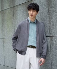 KHJGD26129 a.v.v MEN(アー・ヴェ・ヴェ) 【洗濯機で洗える】ヘリンボーンシアーリブブルゾン グレー