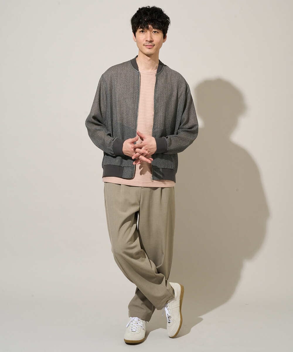 KHJGD26129 a.v.v MEN(アー・ヴェ・ヴェ) 【洗濯機で洗える】ヘリンボーンシアーリブブルゾン ブラック