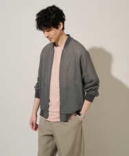 KHJGD26129 a.v.v MEN(アー・ヴェ・ヴェ) 【洗濯機で洗える】ヘリンボーンシアーリブブルゾン ブラック