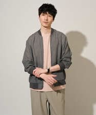 KHJGD26129 a.v.v MEN(アー・ヴェ・ヴェ) 【洗濯機で洗える】ヘリンボーンシアーリブブルゾン ブラック