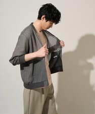 KHJGD26129 a.v.v MEN(アー・ヴェ・ヴェ) 【洗濯機で洗える】ヘリンボーンシアーリブブルゾン ブラック