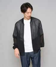 KHJGD26129 a.v.v MEN(アー・ヴェ・ヴェ) 【洗濯機で洗える】ヘリンボーンシアーリブブルゾン ブラック