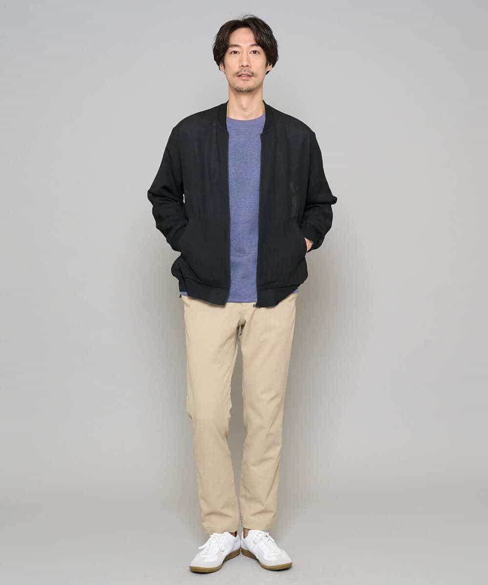 KHJGD26129 a.v.v MEN(アー・ヴェ・ヴェ) 【洗濯機で洗える】ヘリンボーンシアーリブブルゾン ブラック