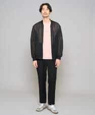 KHJGD26129 a.v.v MEN(アー・ヴェ・ヴェ) 【洗濯機で洗える】ヘリンボーンシアーリブブルゾン ブラック