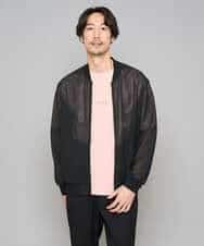 KHJGD26129 a.v.v MEN(アー・ヴェ・ヴェ) 【洗濯機で洗える】ヘリンボーンシアーリブブルゾン ブラック