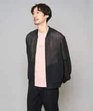 KHJGD26129 a.v.v MEN(アー・ヴェ・ヴェ) 【洗濯機で洗える】ヘリンボーンシアーリブブルゾン ブラック