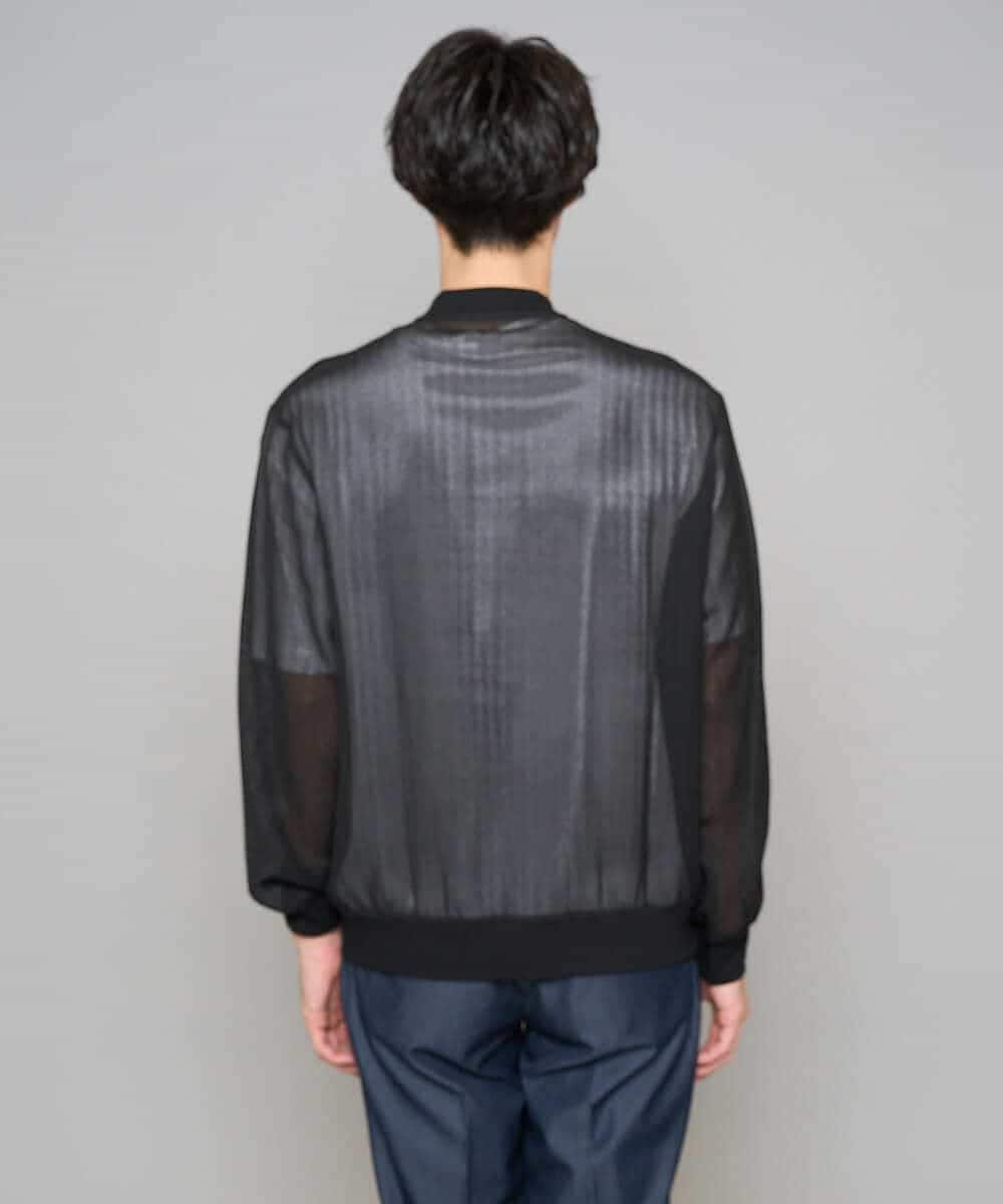 KHJGD26129 a.v.v MEN(アー・ヴェ・ヴェ) 【洗濯機で洗える】ヘリンボーンシアーリブブルゾン ブラック