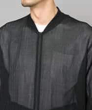 KHJGD26129 a.v.v MEN(アー・ヴェ・ヴェ) 【洗濯機で洗える】ヘリンボーンシアーリブブルゾン ブラック