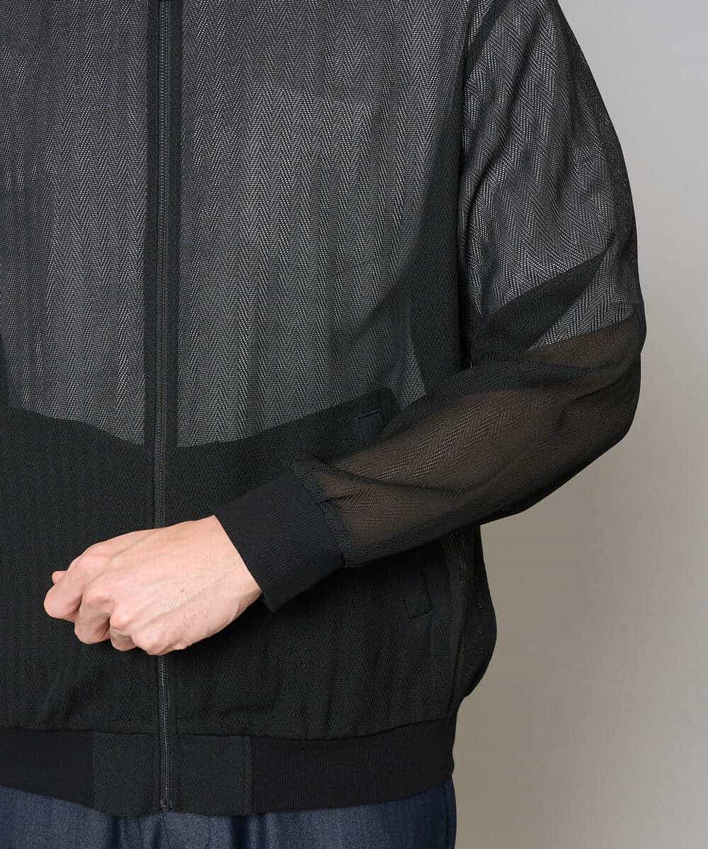 KHJGD26129 a.v.v MEN(アー・ヴェ・ヴェ) 【洗濯機で洗える】ヘリンボーンシアーリブブルゾン ブラック