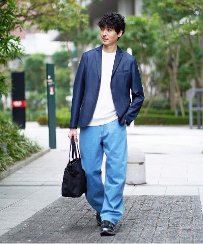 KHJGD35119 a.v.v MEN 【イージーケア/接触冷感】デニムライクストレッチスマートジャケット