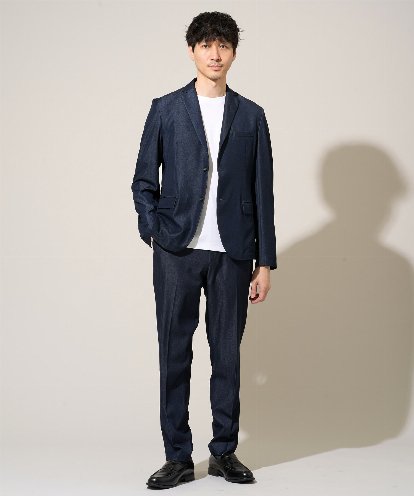 KHJGD35119 a.v.v MEN 【雑誌MonoMax5月号掲載】デニムライクストレッチスマートジャケット【イージーケア/接触冷感】