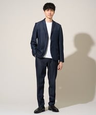 KHJGD35119 a.v.v MEN(アー・ヴェ・ヴェ) 【雑誌MonoMax5月号掲載】デニムライクストレッチスマートジャケット【イージーケア/接触冷感】 ネイビー