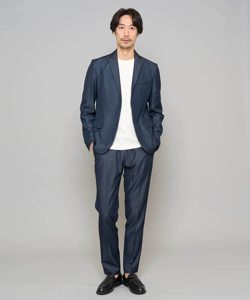 KHJGD35119 a.v.v MEN(アー・ヴェ・ヴェ) 【イージーケア/接触冷感】デニムライクストレッチスマートジャケット ダークグレー