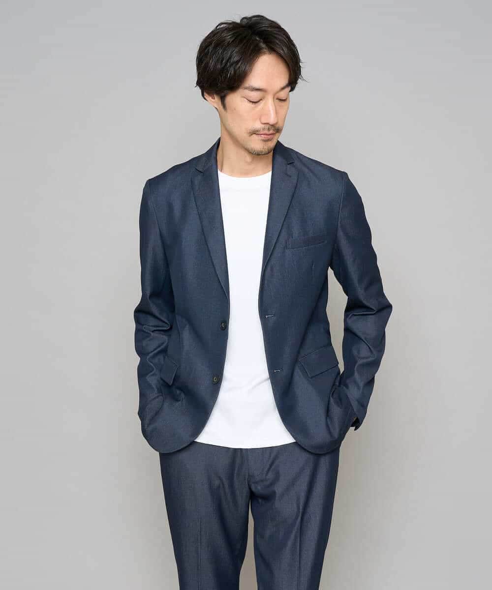 KHJGD35119 a.v.v MEN(アー・ヴェ・ヴェ) 【イージーケア/接触冷感】デニムライクストレッチスマートジャケット ダークグレー