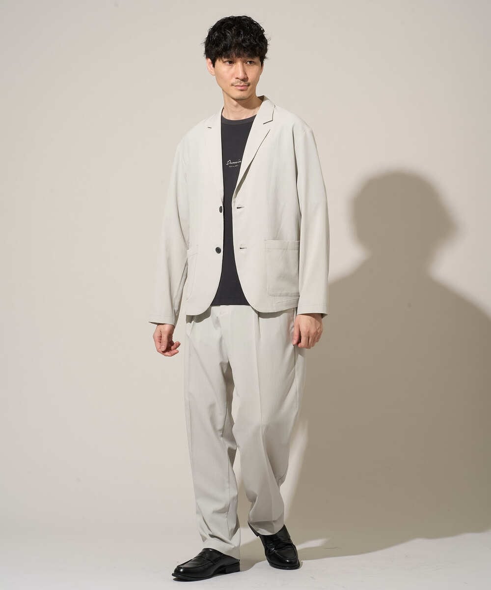 KHJGD40109 a.v.v MEN(アー・ヴェ・ヴェ) 【イージーケア/洗濯機で洗える/接触冷感/吸水速乾/UVカット/ストレッチ】リライトテーラードジャケット ダークグレー