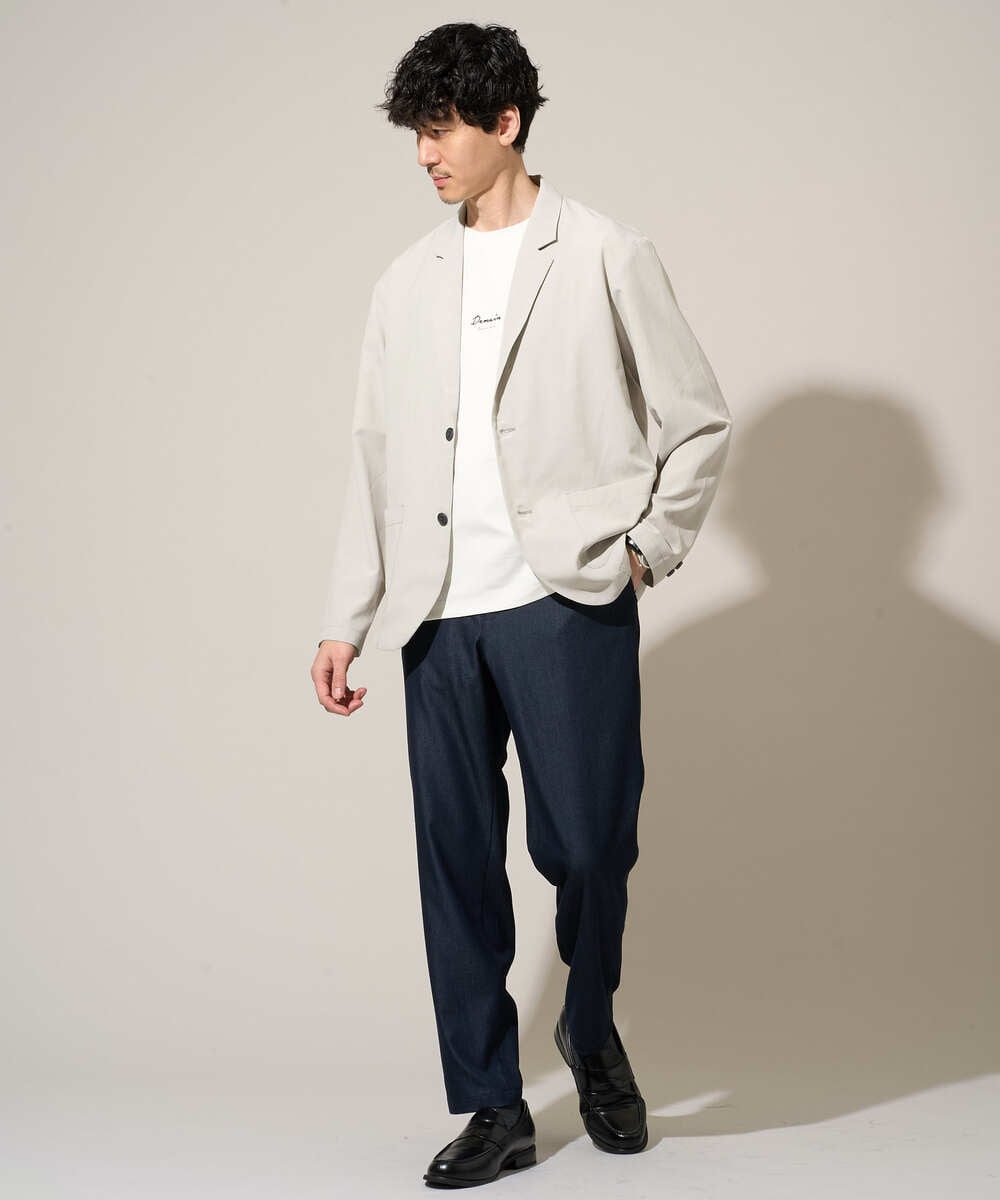 KHJGD40109 a.v.v MEN(アー・ヴェ・ヴェ) 【イージーケア/洗濯機で洗える/接触冷感/吸水速乾/UVカット/ストレッチ】リライトテーラードジャケット ダークグレー