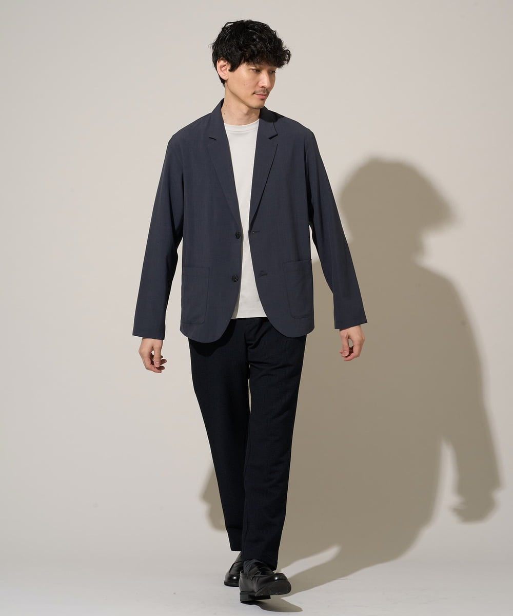 KHJGD40109 a.v.v MEN(アー・ヴェ・ヴェ) 【イージーケア/洗濯機で洗える/接触冷感/吸水速乾/UVカット/ストレッチ】リライトテーラードジャケット ダークグレー