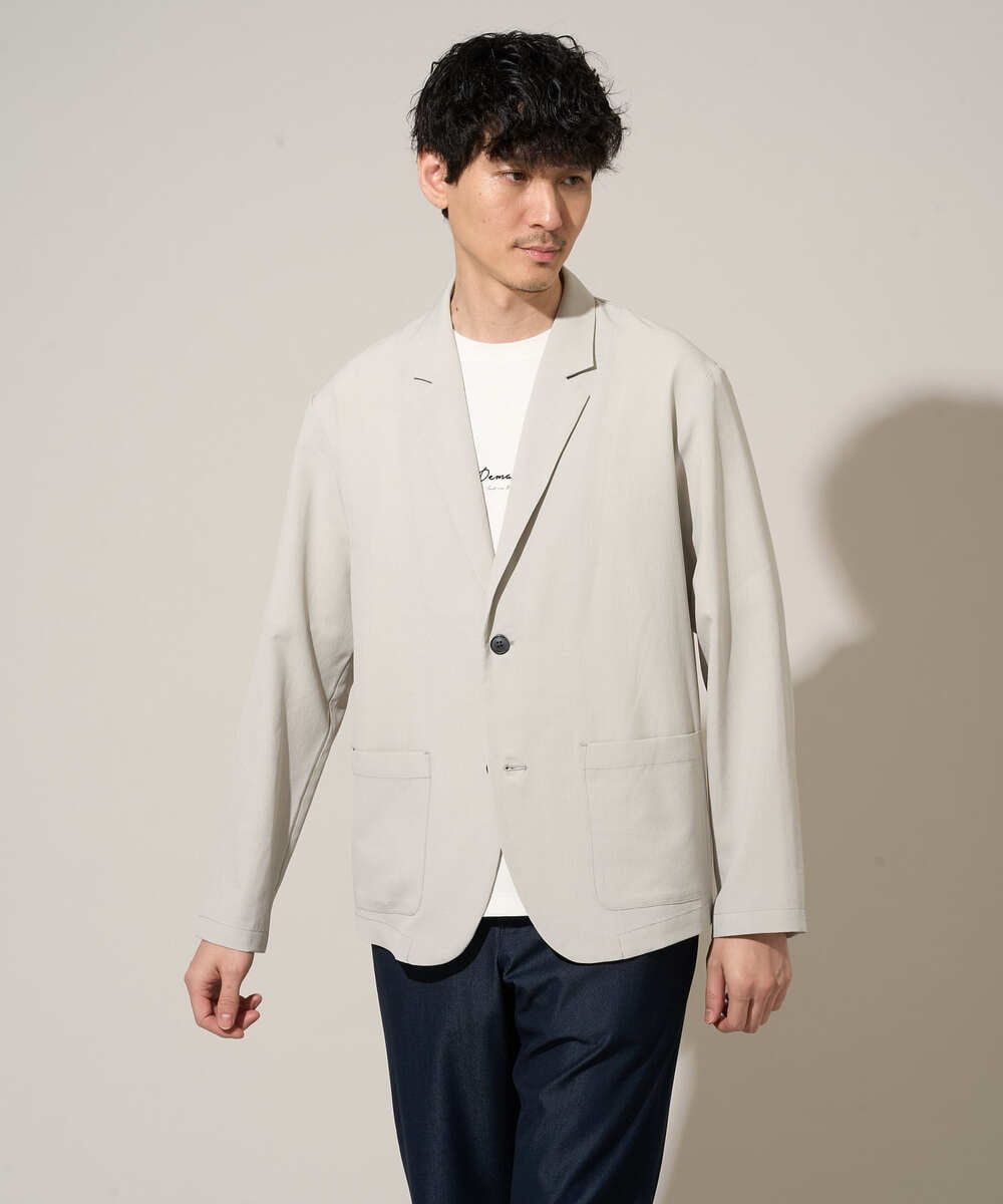 KHJGD40109 a.v.v MEN(アー・ヴェ・ヴェ) 【イージーケア/洗濯機で洗える/接触冷感/吸水速乾/UVカット/ストレッチ】リライトテーラードジャケット ダークグレー