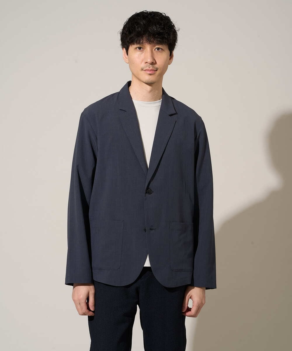 KHJGD40109 a.v.v MEN(アー・ヴェ・ヴェ) 【イージーケア/洗濯機で洗える/接触冷感/吸水速乾/UVカット/ストレッチ】リライトテーラードジャケット ダークグレー