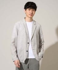 KHJGD41109 a.v.v MEN(アー・ヴェ・ヴェ) 大人の初夏ジャケット【イージーケア/洗濯機で洗える/吸水速乾/接触冷感/シワになりにくい】メランジテーラードジャケット ライトグレー