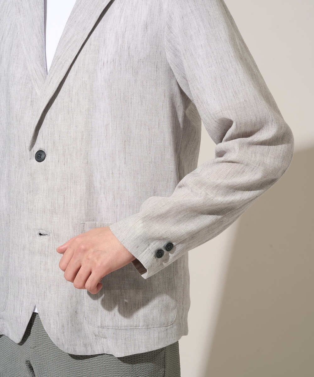 KHJGD41109 a.v.v MEN(アー・ヴェ・ヴェ) 【イージーケア/洗濯機で洗える/吸水速乾/接触冷感/シワになりにくい】メランジテーラードジャケット ダークグレー