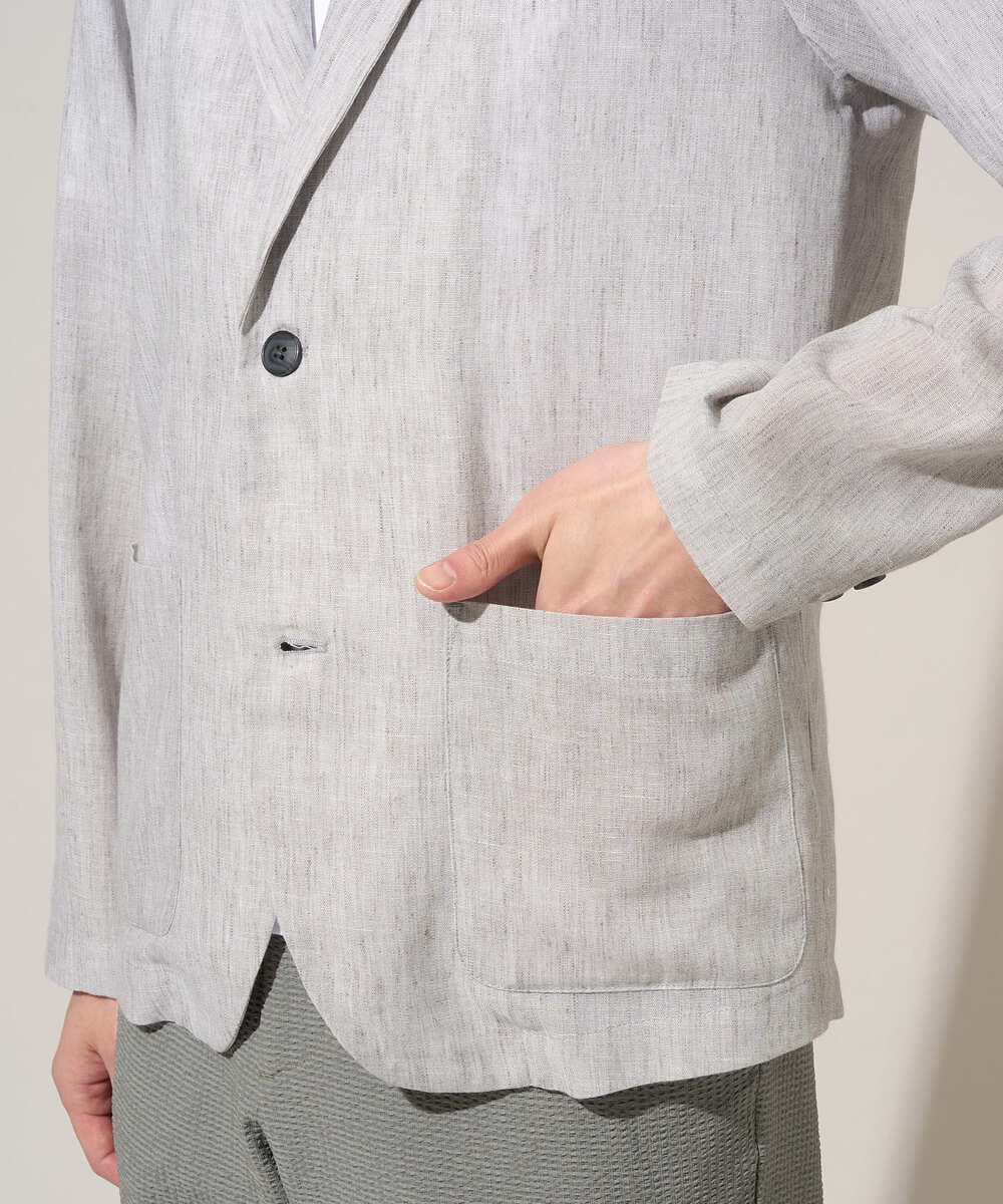 KHJGD41109 a.v.v MEN(アー・ヴェ・ヴェ) 【イージーケア/洗濯機で洗える/吸水速乾/接触冷感/シワになりにくい】メランジテーラードジャケット ダークグレー