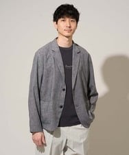 KHJGD41109 a.v.v MEN(アー・ヴェ・ヴェ) 大人の初夏ジャケット【イージーケア/洗濯機で洗える/吸水速乾/接触冷感/シワになりにくい】メランジテーラードジャケット ダークグレー