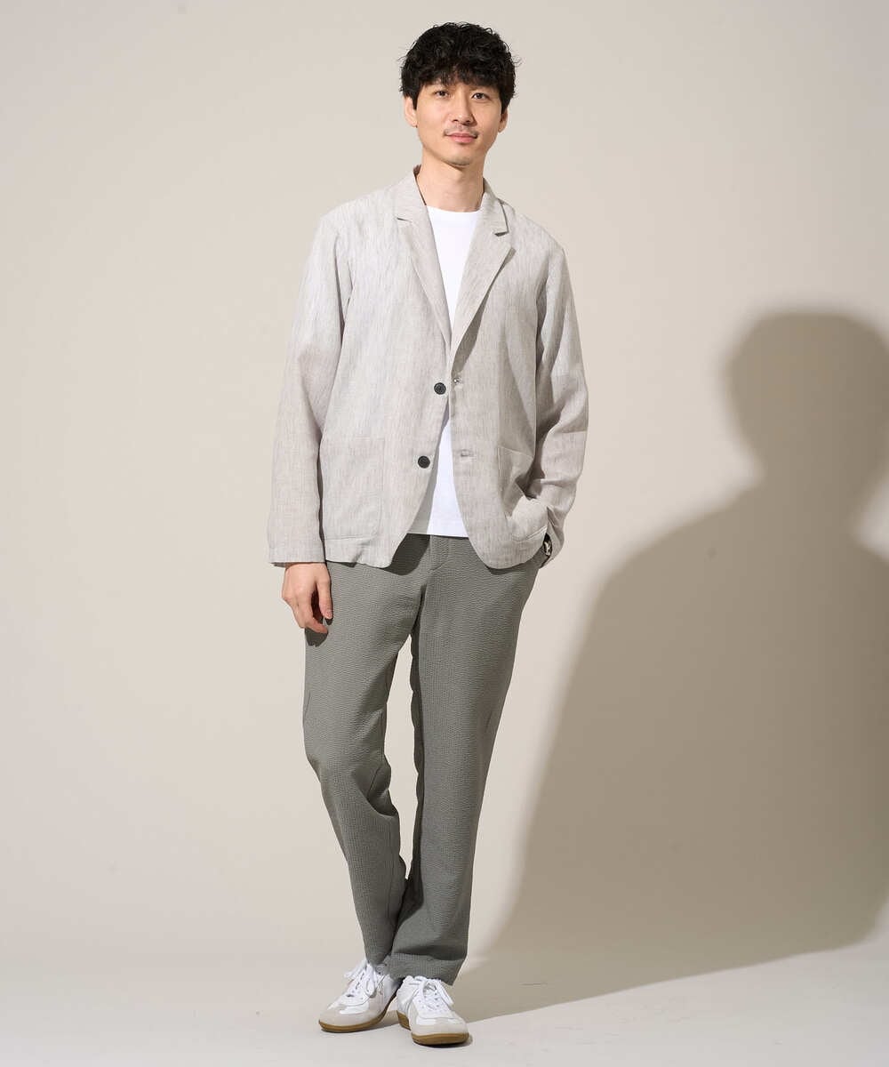 KHJGD41109 a.v.v MEN(アー・ヴェ・ヴェ) 【イージーケア/洗濯機で洗える/吸水速乾/接触冷感/シワになりにくい】メランジテーラードジャケット ダークグレー