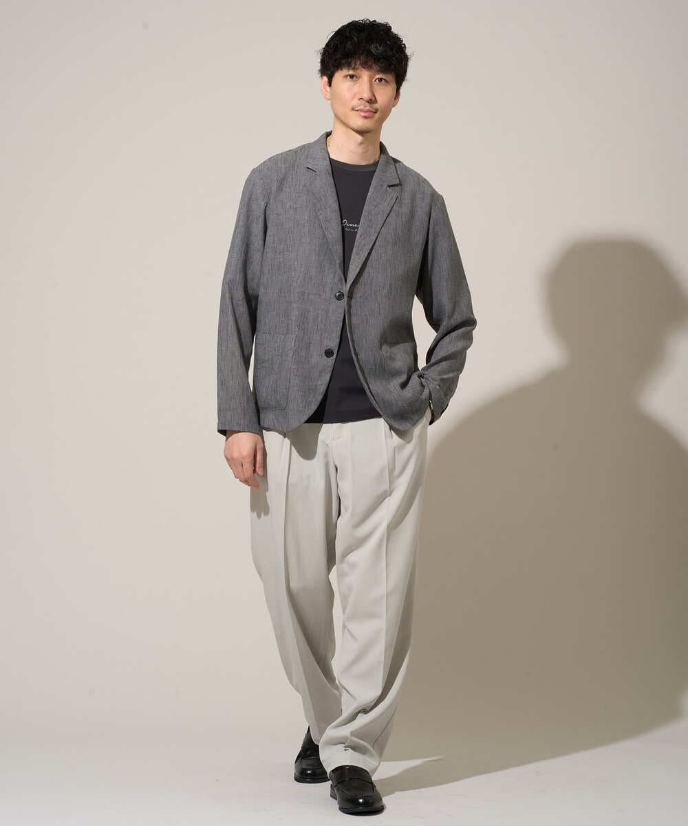 KHJGD41109 a.v.v MEN(アー・ヴェ・ヴェ) 【イージーケア/洗濯機で洗える/吸水速乾/接触冷感/シワになりにくい】メランジテーラードジャケット ダークグレー