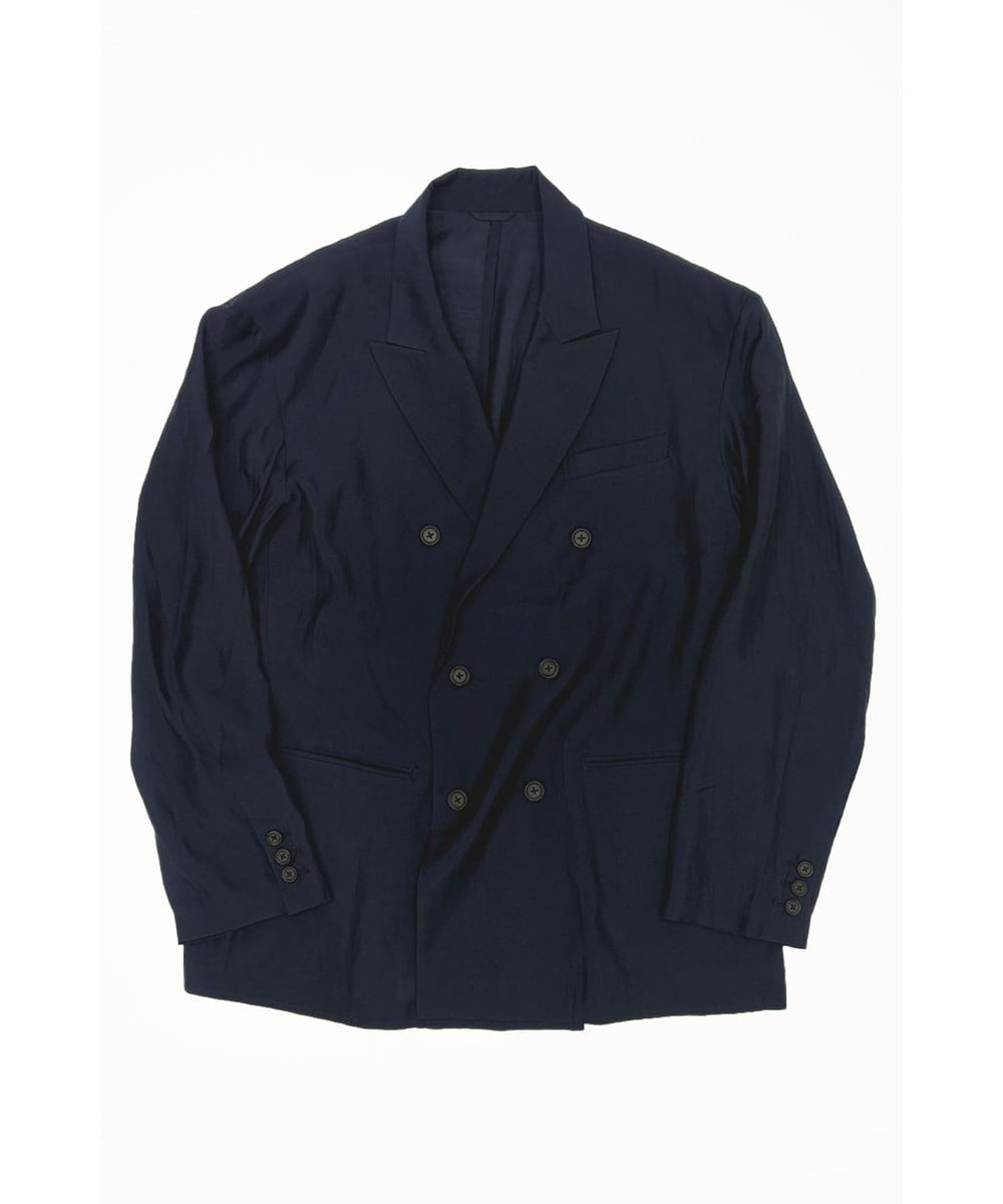KHJGD42129 a.v.v MEN(アー・ヴェ・ヴェ) 【洗濯機で洗える】シアーダブルブレストジャケット ネイビー