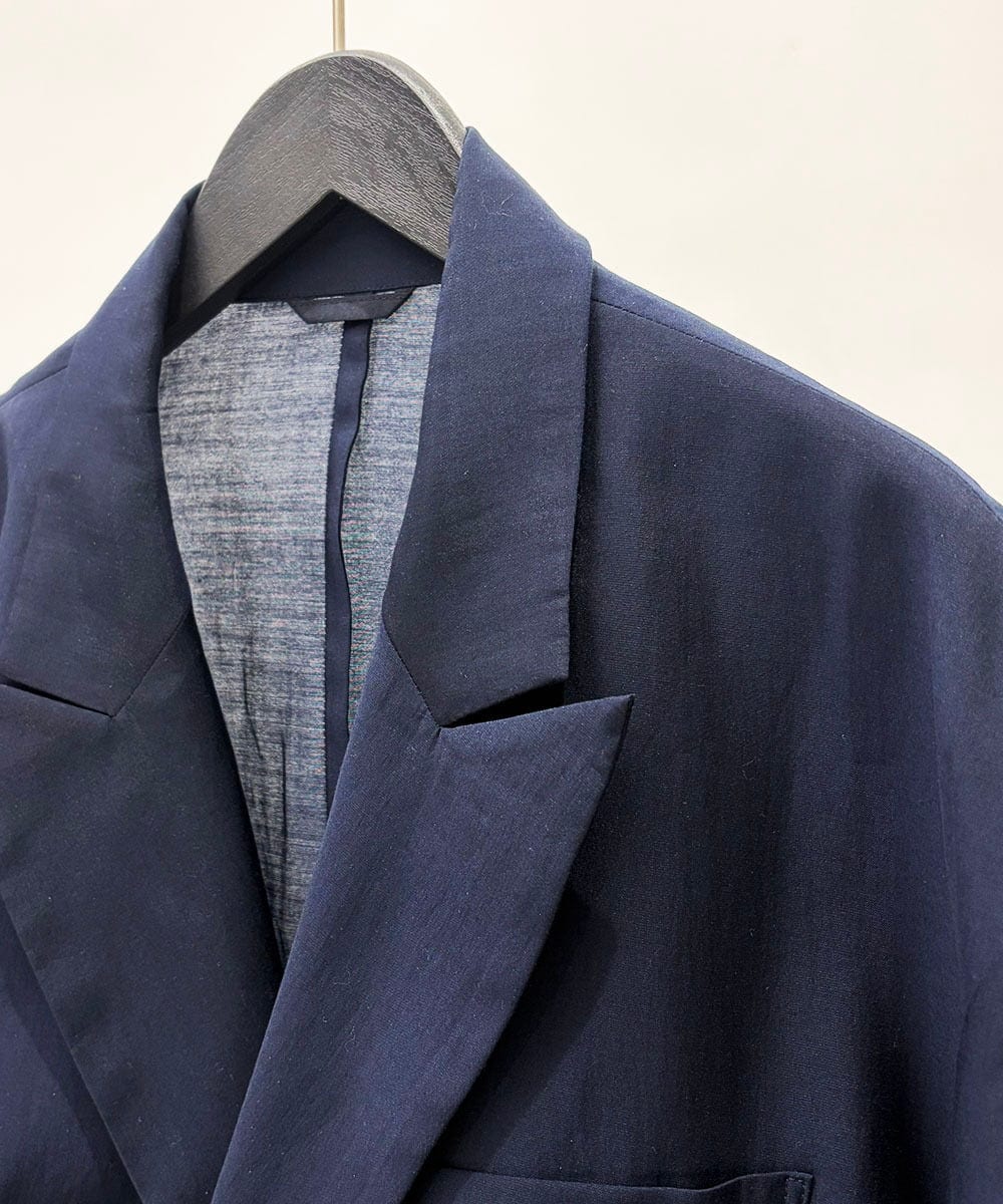 KHJGD42129 a.v.v MEN(アー・ヴェ・ヴェ) 【洗濯機で洗える】シアーダブルブレストジャケット ネイビー