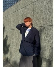 KHJGD42129 a.v.v MEN(アー・ヴェ・ヴェ) 【洗濯機で洗える】シアーダブルブレストジャケット ネイビー