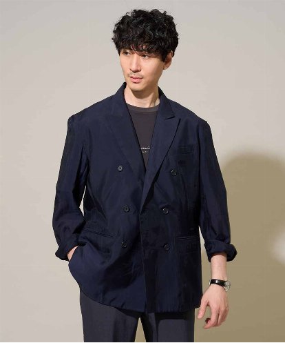 KHJGD42129 a.v.v MEN 【洗濯機で洗える】シアーダブルブレストジャケット