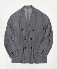 KHJGD43129 a.v.v MEN(アー・ヴェ・ヴェ) 【洗濯機で洗える/ストレッチ】シアーメランジダブルプレストジャケット グレー