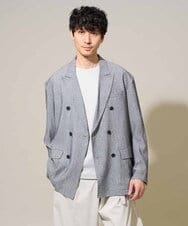 KHJGD43129 a.v.v MEN(アー・ヴェ・ヴェ) 【洗濯機で洗える/ストレッチ】シアーメランジダブルプレストジャケット グレー