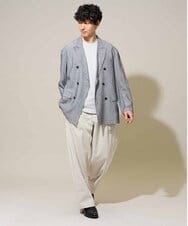KHJGD43129 a.v.v MEN(アー・ヴェ・ヴェ) 【洗濯機で洗える/ストレッチ】シアーメランジダブルプレストジャケット グレー