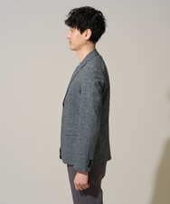 KHJGD74129 a.v.v MEN(アー・ヴェ・ヴェ) 【イージーケア/洗濯機で洗える/速乾/毛玉になりにくい/ストレッチ】サッカーハニカムプリントスマートジャケット ネイビー