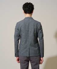 KHJGD74129 a.v.v MEN(アー・ヴェ・ヴェ) 【イージーケア/洗濯機で洗える/速乾/毛玉になりにくい/ストレッチ】サッカーハニカムプリントスマートジャケット ネイビー