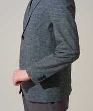 KHJGD74129 a.v.v MEN(アー・ヴェ・ヴェ) 【イージーケア/洗濯機で洗える/速乾/毛玉になりにくい/ストレッチ】サッカーハニカムプリントスマートジャケット ネイビー