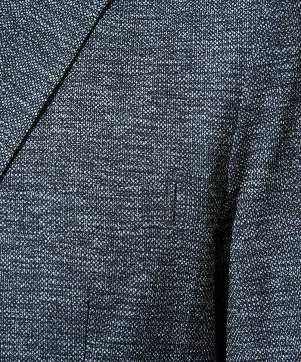 KHJGD74129 a.v.v MEN(アー・ヴェ・ヴェ) 【イージーケア/洗濯機で洗える/速乾/毛玉になりにくい/ストレッチ】サッカーハニカムプリントスマートジャケット ネイビー