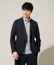 KHJGD76119 a.v.v MEN(アー・ヴェ・ヴェ) 【イージーケア/洗濯機で洗える/吸水速乾/毛玉になりにくい】シアサッカースマートジャケット ネイビー