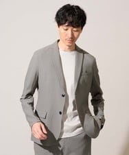 KHJGD76119 a.v.v MEN(アー・ヴェ・ヴェ) 【イージーケア/洗濯機で洗える/吸水速乾/毛玉になりにくい】春夏のオフィススタイルにおすすめシアサッカースマートジャケット グレー