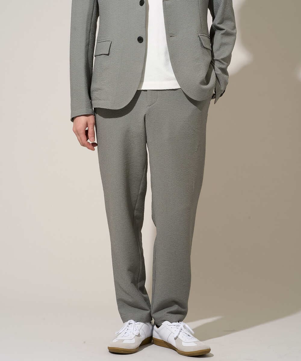 KHJGD76119 a.v.v MEN(アー・ヴェ・ヴェ) 【イージーケア/洗濯機で洗える/吸水速乾/毛玉になりにくい】シアサッカースマートジャケット ブラック