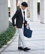 KHJGD76119 a.v.v MEN(アー・ヴェ・ヴェ) 【イージーケア/洗濯機で洗える/吸水速乾/毛玉になりにくい】シアサッカースマートジャケット ブラック