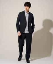 KHJGD76119 a.v.v MEN(アー・ヴェ・ヴェ) 【イージーケア/洗濯機で洗える/吸水速乾/毛玉になりにくい】シアサッカースマートジャケット ブラック