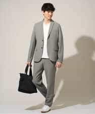 KHJGD76119 a.v.v MEN(アー・ヴェ・ヴェ) 【イージーケア/洗濯機で洗える/吸水速乾/毛玉になりにくい】シアサッカースマートジャケット ブラック